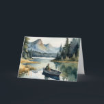 Birthday Son-in-law Fishing on Lake in Boat Card<br><div class="desc">Happy Birthday Son-in-law Fishing on Lake in Boat watercolor</div>