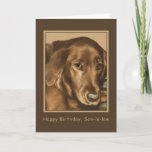 Birthday, Son-in-law, Golden Irish Dog Card<br><div class="desc">This lovely dog with the gorgeous brown eyes is a Golden Irish,  a Golden Retriever and Irish Setter Mix.   Her coat is a rich deep reddish brown. She  makes a great birthday greeting card for a son-in-law.    The customer can easily change the inside verse to suit their needs.</div>