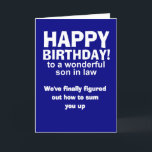 birthday son in law letterpress thank you card<br><div class="desc">Happy birthday to a wonderful son in law.</div>