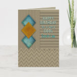 Birthday, Son-in-Law,  Modern Texture-like Pattern Card<br><div class="desc">Geometric masculine greeting in earth tones including orange,  brown and turquoise.   Image has been designed digitally for a realistic effect.</div>