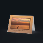 Birthday, Son-in-law, Ocean View at Sunset Card<br><div class="desc">The beautiful set over the shores of the Gulf of Mexico with shades of red, gold, and ange make a splendid and colorful image for this anniversary oreting card for a son-in-law. A great blue heron bird stands in the water in the foreground while two sea gulls are seen in...</div>