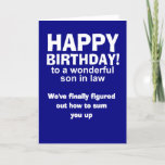 birthday son in law thank you card<br><div class="desc">Happy birthday to a wonderful son in law.</div>