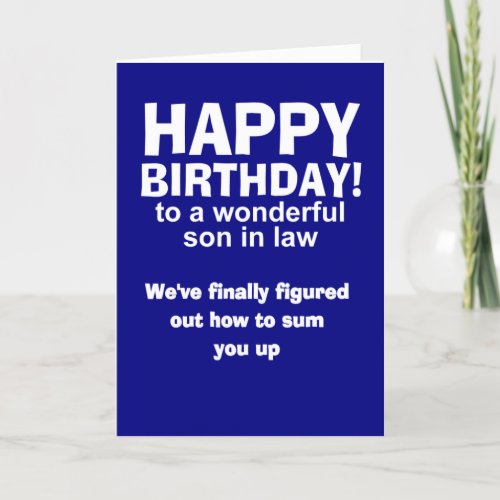 birthday son in law thank you card
