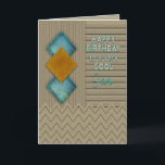 Birthday, Son,  Modern Texture-like Pattern Card<br><div class="desc">Geometric masculine greeting in earth tones including orange,  brown and turquoise.   Image has been designed digitally for a realistic effect.</div>
