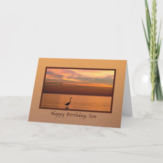 Birthday, Son, Ocean View at Sunset Card (Front)