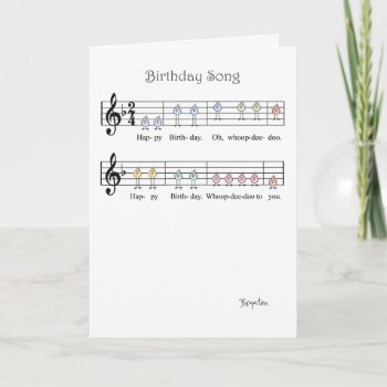 Birthday Song Card by SandraBoynton at Zazzle