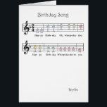 BIRTHDAY SONG CARD<br><div class="desc">17 birds line up on a music staff to make a birthday song. The arrival of a cat compromises the melody. A Boynton classic redrawn and reissued.</div>
