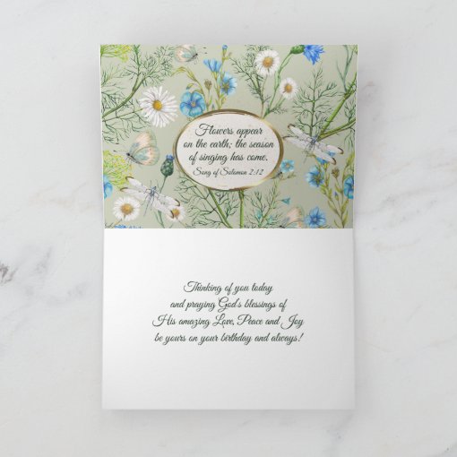 Birthday Song of Solomon 2:1 Bible Verse Card | Zazzle