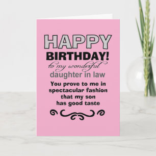 Birthday son's good taste card