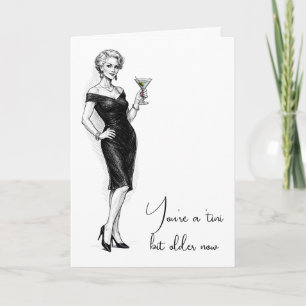 Birthday Sophisticated Woman With Martini Card