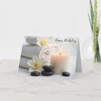 Birthday Spa Towels With Magnolia Blossoms