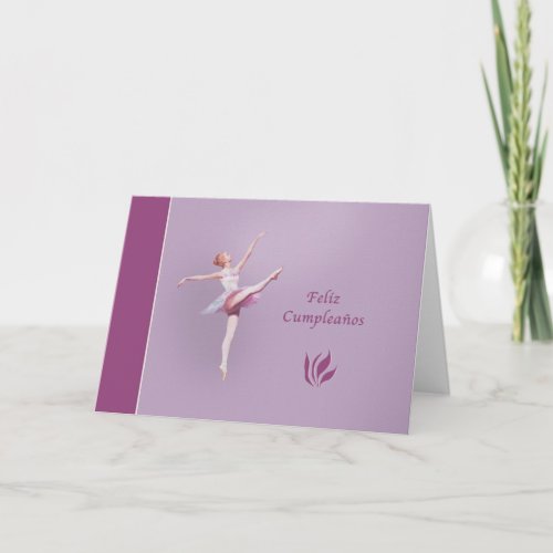 Birthday Spanish Happy Birthday Ballerina Card