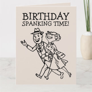 BIRTHDAY SPANKING ROMANCE RETRO CARDS