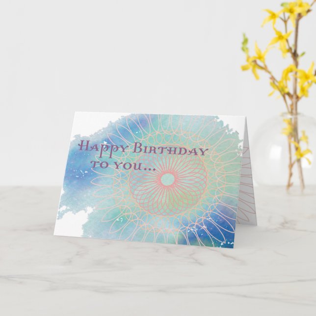 Birthday Spiral Card (Yellow Flower)