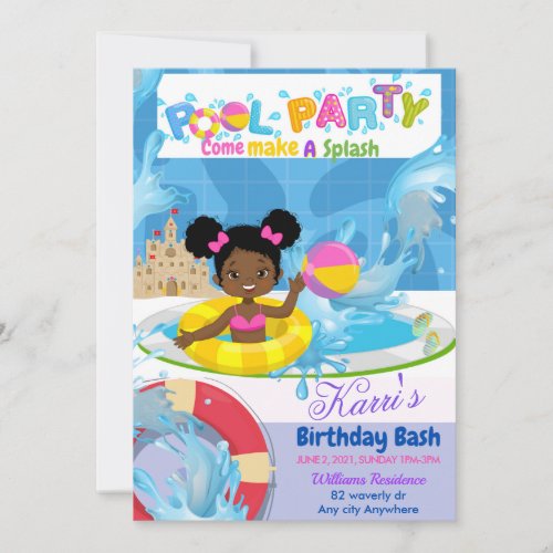 Birthday Splash Invitation Card