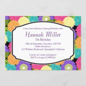 Birthday Spring Blooms Party Chic Invitation by thepapershoppe at Zazzle