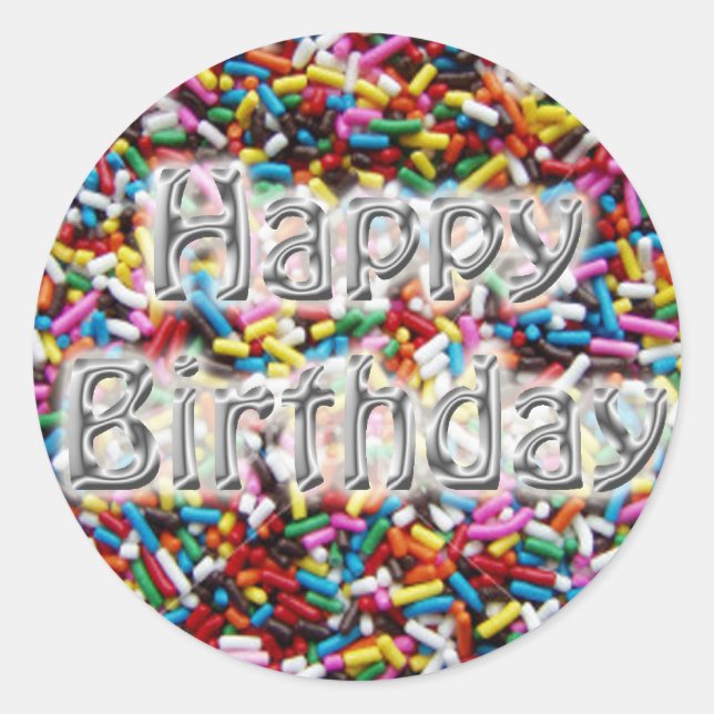 Birthday Sprinkles Classic Round Sticker (Front)