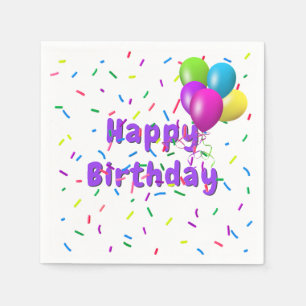 Birthday Sprinkles With Balloons Napkins