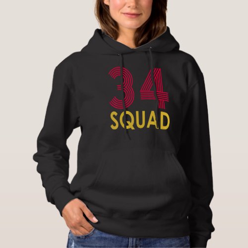 Birthday Squad 34 Years Old 34th Bday  Family Crew Hoodie
