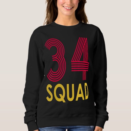 Birthday Squad 34 Years Old 34th Bday  Family Crew Sweatshirt