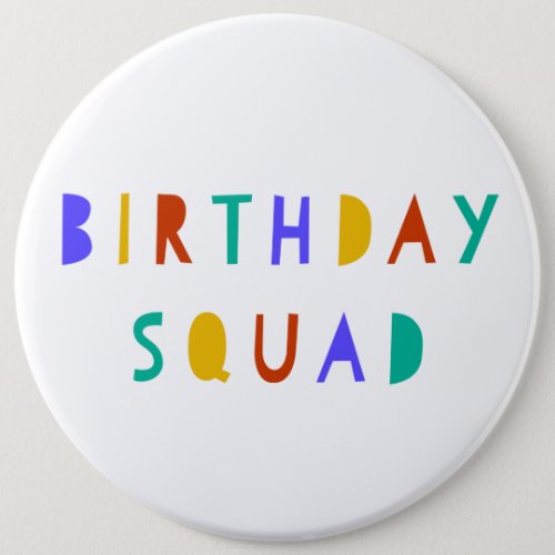 Birthday Squad Badge for Kids Swag Bag Party Pin 