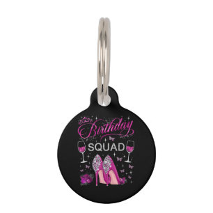 Birthday Squad Butterflies Pet ID Tag