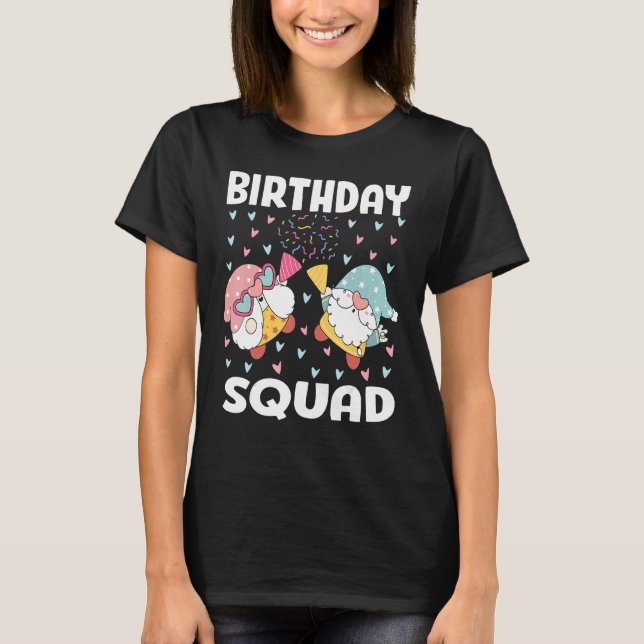 Birthday Squad Cute Gnome Birthday Party Matching  T-Shirt (Front)