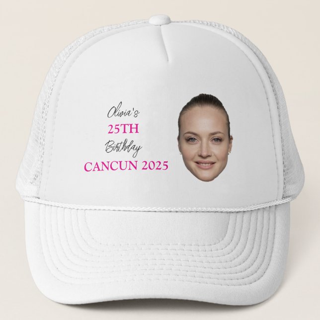 Birthday Squad Face Gifts For Women Funny Girls  Trucker Hat (Front)