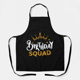 Birthday Squad Party Matching Family Group Funny B Apron