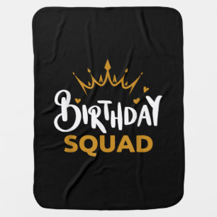 Birthday Squad Party Matching Family Group Funny B Baby Blanket