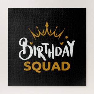 Birthday Squad Party Matching Family Group Funny B Jigsaw Puzzle