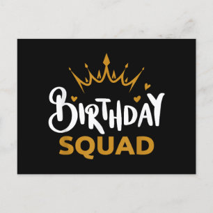 Birthday Squad Party Matching Family Group Funny B Postcard