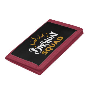Birthday Squad Party Matching Family Group Funny B Tri-fold Wallet