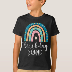 Birthday Squad Rainbow Gifts Happy Bday Family T-Shirt