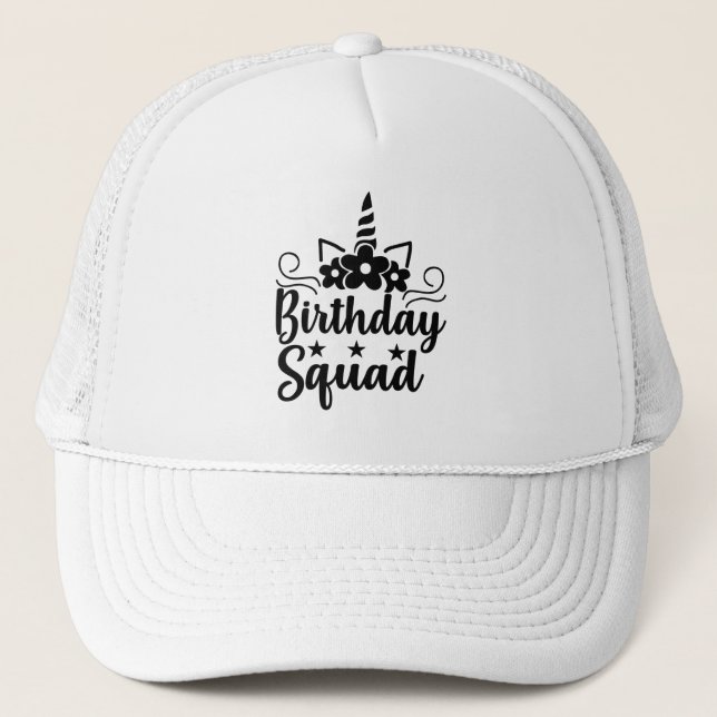 Birthday squad trucker hat (Front)