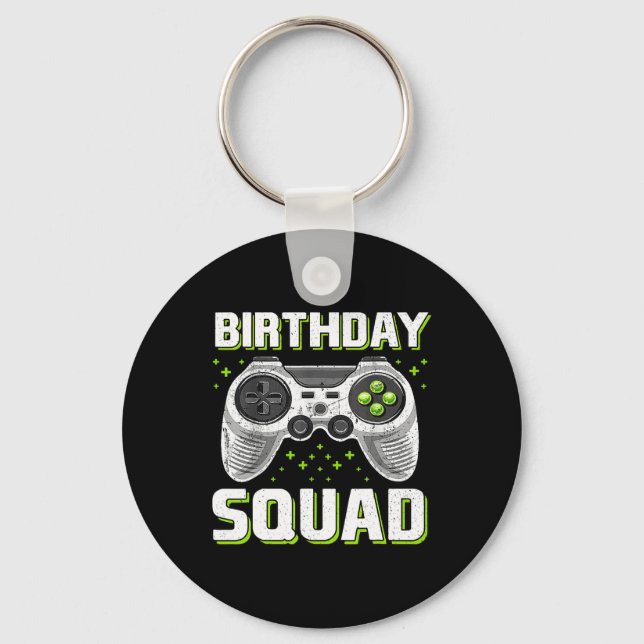 Birthday Squad Video Game Controller For Gamer Boy Keychain (Front)