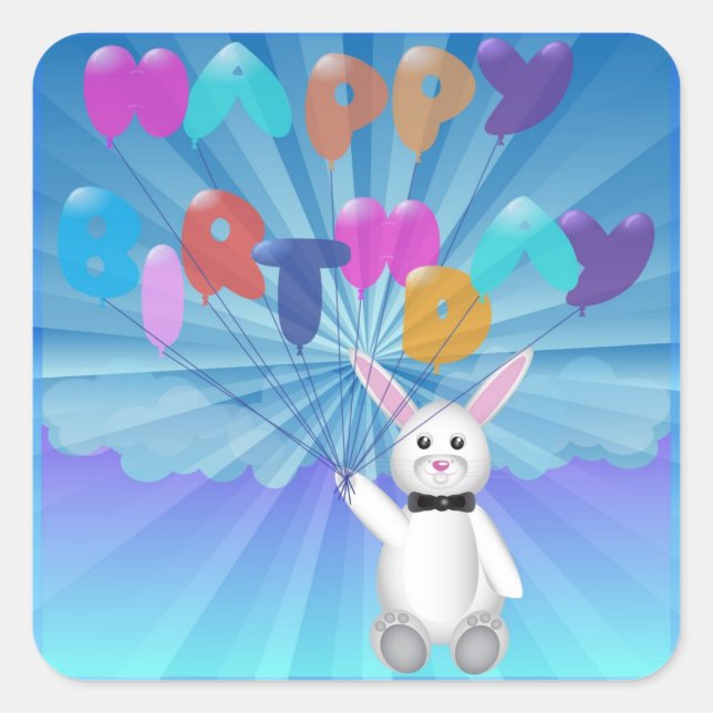 birthday square sticker (Front)