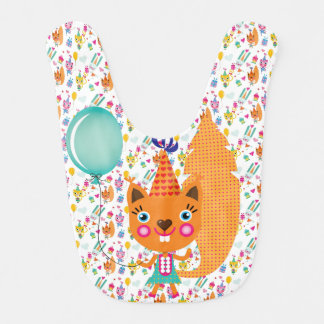 Birthday Squirrel Bib