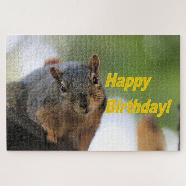 Birthday squirrel jigsaw puzzle (Horizontal)