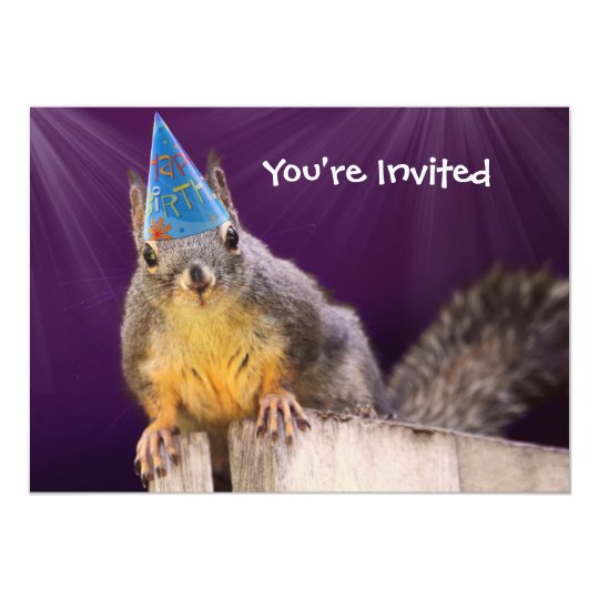 Birthday Squirrel Photo Card