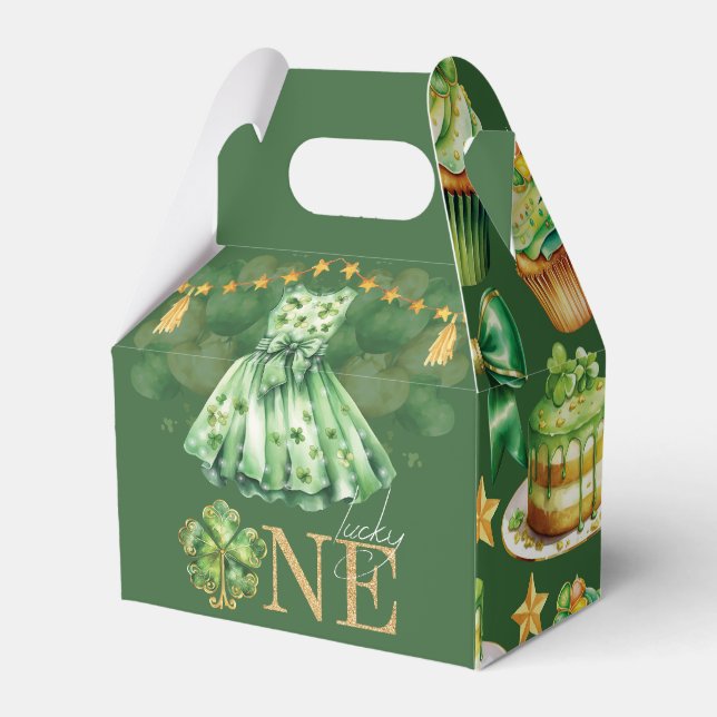 Birthday St Patrick's Day Lucky One Favor Boxes (Front Side)