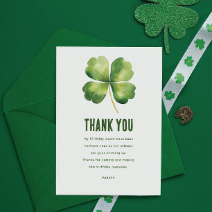 Birthday St Patrick's Day Thank You Card