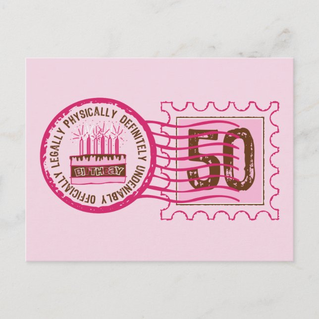 Birthday Stamp 50 Postcard (Front)