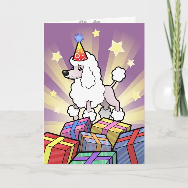 Birthday Standard/Miniature/Toy Poodle (show cut) Card (Front)