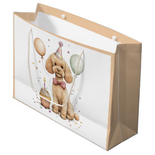 Birthday Standard Poodle Dog Large Gift Bag