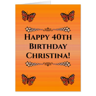 Birthday Stars Scrolls Pretty Monarch Butterflies  Card