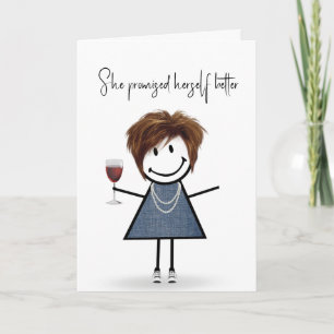 Birthday Stick Figure Girl Card