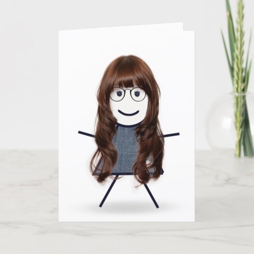 Birthday Stick Figure Girl for Sister Card