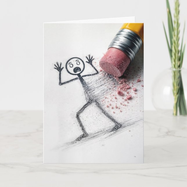 Birthday Stick Figure Man Humor Card (Front)