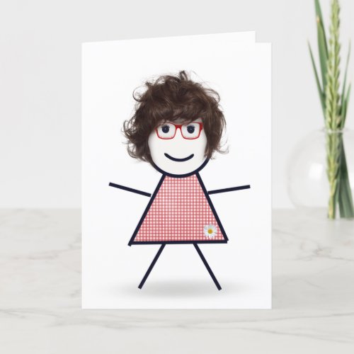 Birthday Stick Girl for Sister  Card